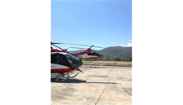 Samsun'un ambulans helikopterinden sınırları aşan nakil