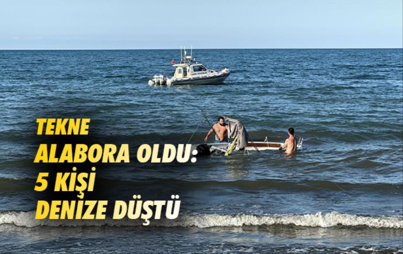 Samsun'da tekne alabora oldu: 5 kişi denize düştü