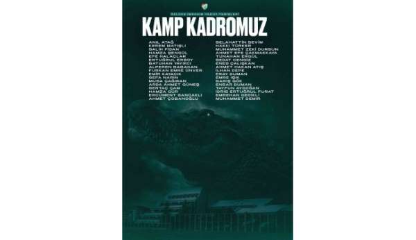 Bursaspor'un kamp kadrosu belli oldu