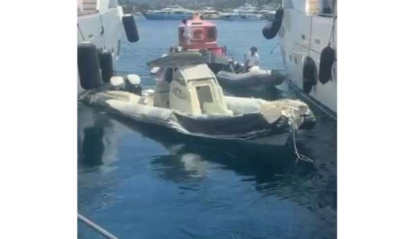 Gaz kolu takılı kalan şişme bot, rıhtıma çarparak patladı: 1 yaralı
