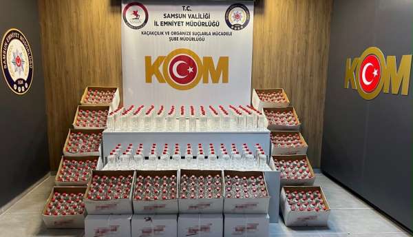 Samsun'da 1 ton 160 litre kaçak etil alkol ele geçirildi