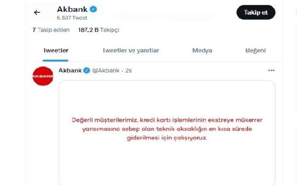 Akbank'tan taksitler iki kez çekildi, bankadan açıklama geldi