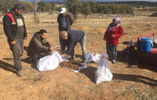 Emet'te toprak analizi numune alım çalışması