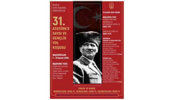 MSKÜ 31'inci Atatürk'e Saygı Gençlik Yol koşusu Pazar günü