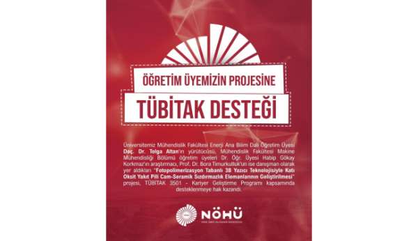 Niğde Ömer Halisdemir Üniversitesi'ne bir TÜBİTAK desteği daha