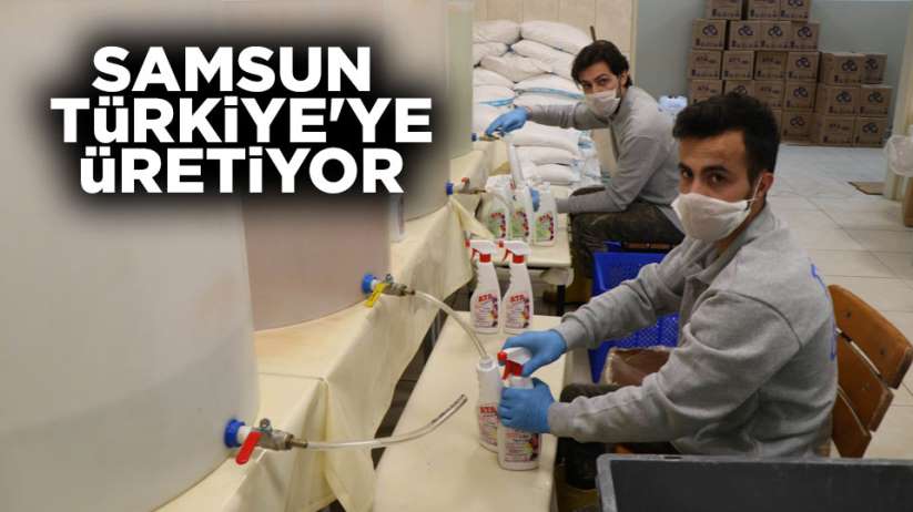 Samsun'da bir okul Türkiye'ye dezenfektan üretiyor