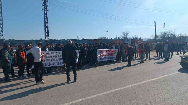 Yalova'da tersane işçilerinden zam protestosu