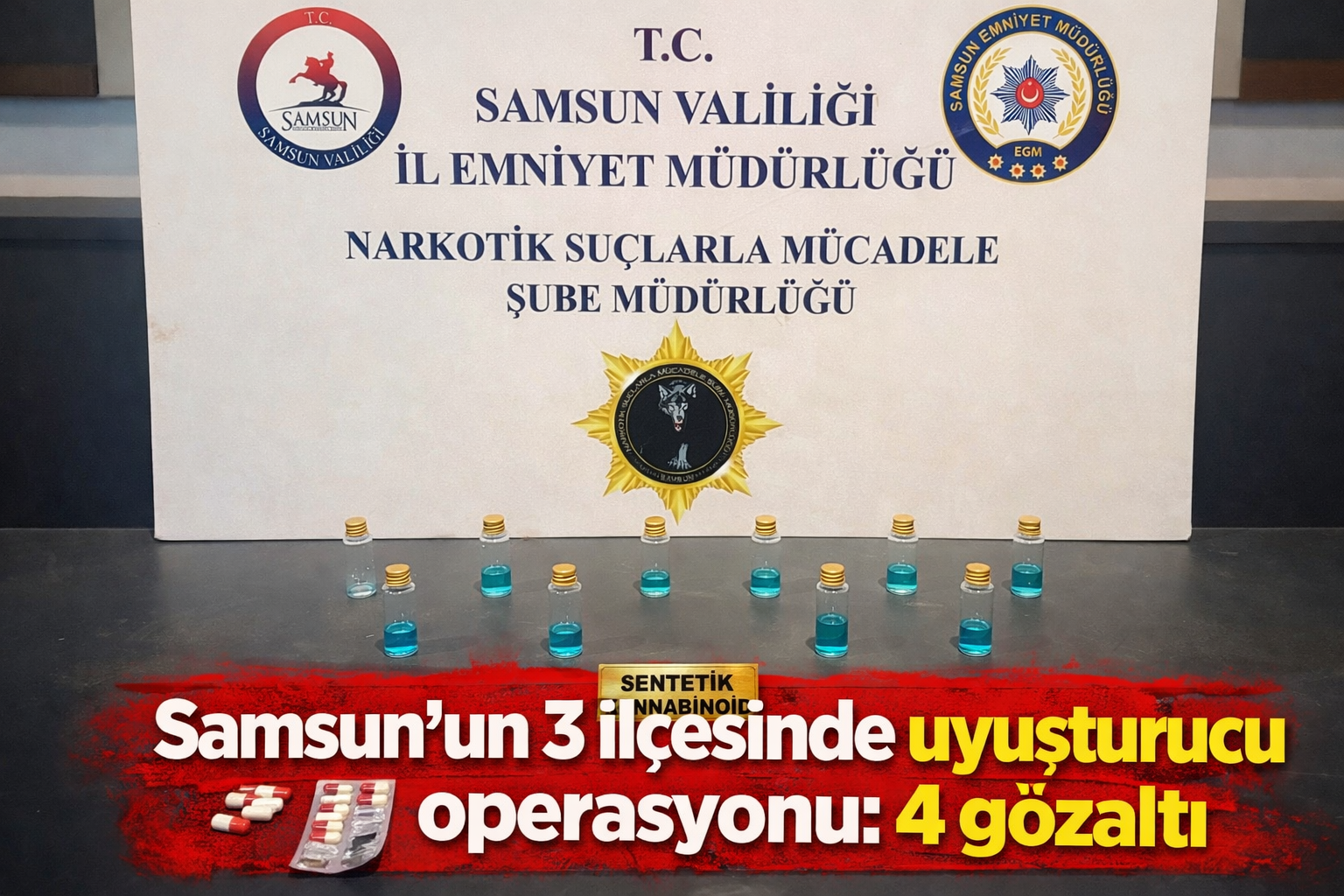 Samsun'un 3 ilçesinde uyuşturucu operasyonu: 4 gözaltı