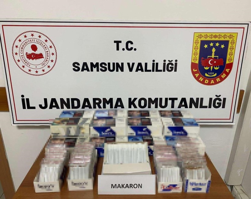 Samsun'da Jandarma ekiplerince bandrolsüz makaron ele geçirdi