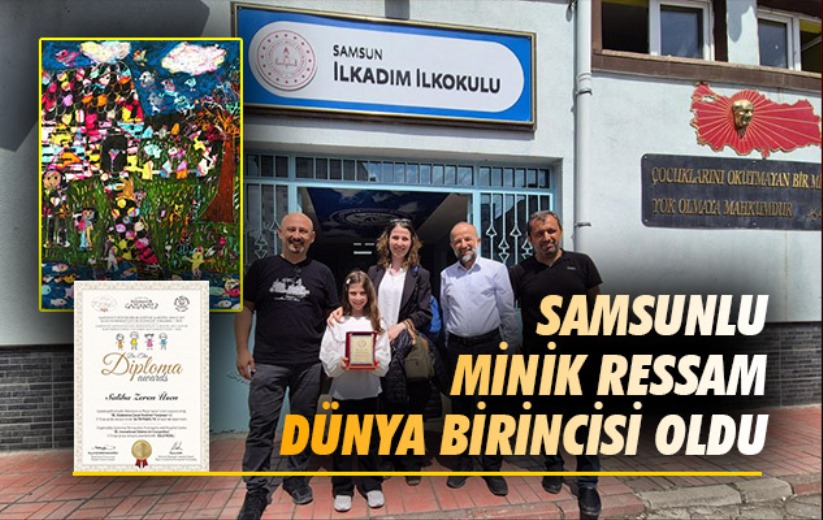 Samsunlu minik ressam dünya birincisi oldu