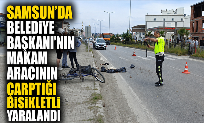 Erfelek Belediye Başkanı'nın makam aracının çarptığı bisikletli yaralandı