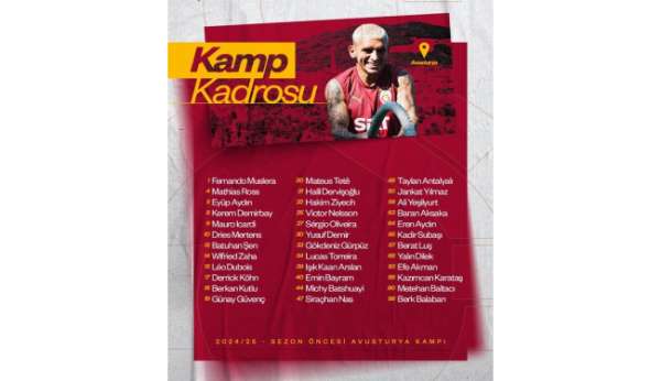 Galatasaray'ın Avusturya kampı kadrosu belli oldu