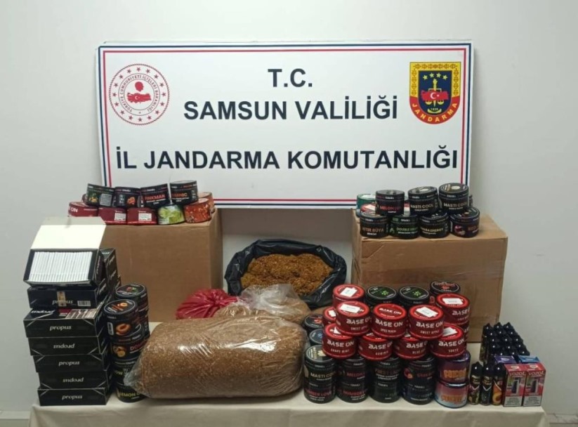 Samsun'da kaçak tütün mamulleri ele geçirildi