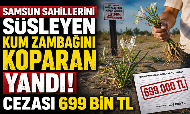 Samsun sahillerini süsleyen kum zambağını koparan yandı: Cezası 699 bin TL
