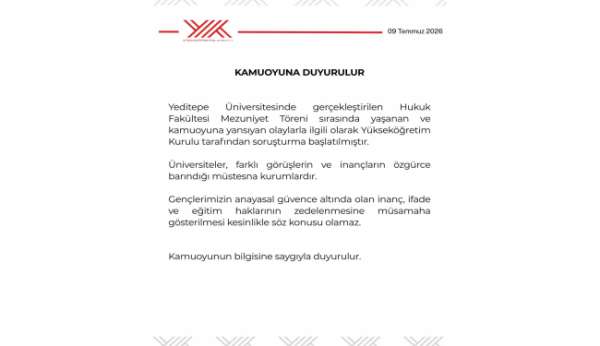 YÖK'ten Yeditepe Üniversitesinin mezuniyet törenindeki olaylara ilişkin soruşturma