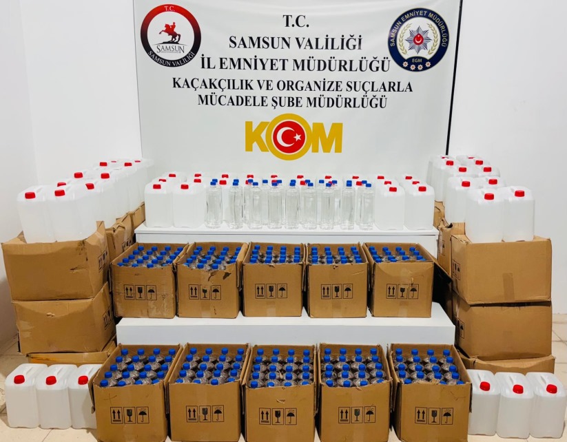 Samsun'da 1 ton etil alkol ele geçirildi: 1 gözaltı