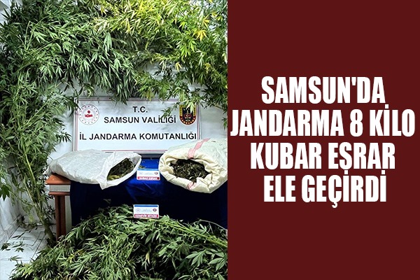 Samsun'da jandarma 8 kilo kubar esrar ele geçirdi