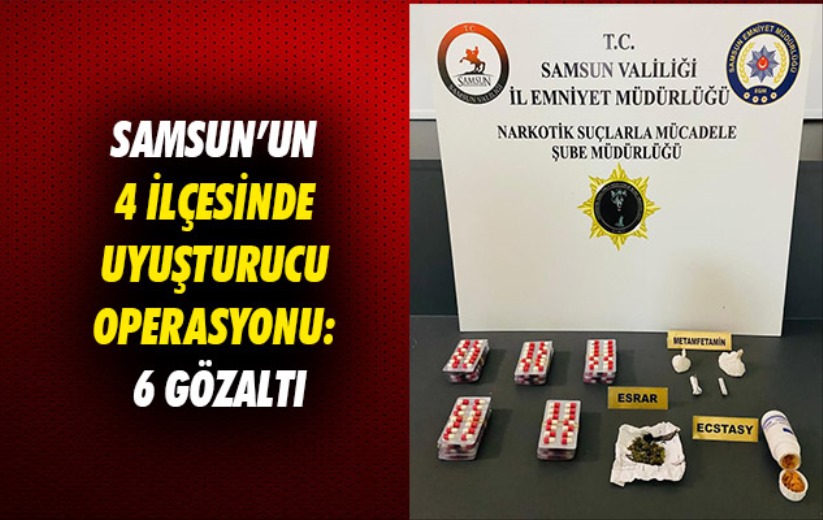 Samsun'un 4 ilçesinde uyuşturucu operasyonu: 6 gözaltı