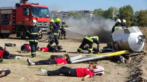 Çanakkale'de uçak kazası tatbikatı