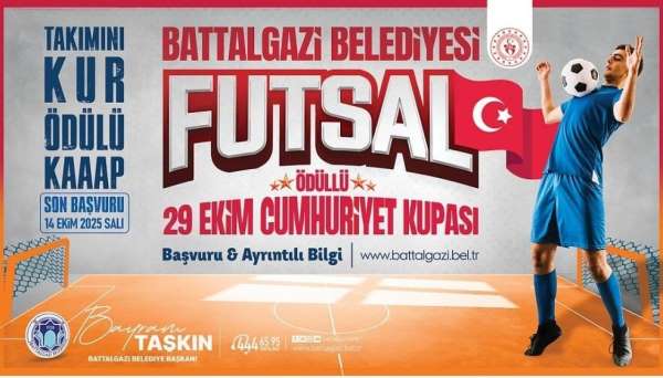 Battalgazi Belediyesi, 29 Ekim'e özel ödüllü futsal turnuvası düzenliyor