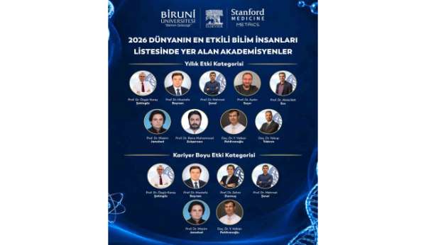 Biruni Üniversitesinden 10 akademisyen dünyanın en etkili yüzde 2'lik bilim insanları listesinde
