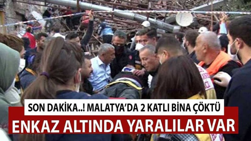 Malatya'da bina çöktü!