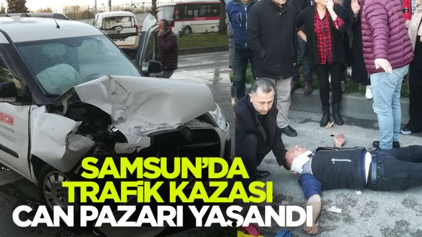 Samsun'da iki kamyonet çarpıştı: 4 yaralı