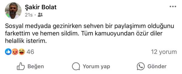 'Selanik'ten gelenler de geri dönsün' paylaşımı nedeniyle görevden uzaklaştırıldı
