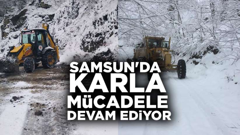 Samsun'da karla mücadele