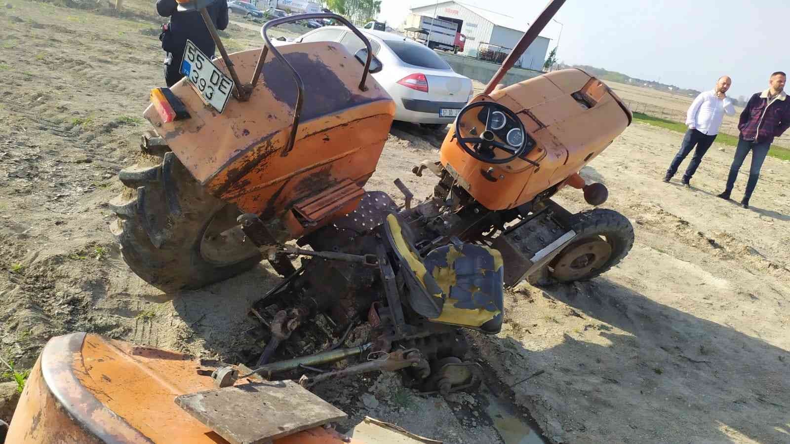 Samsun'da otomobil ile traktör çarpıştı: 4 yaralı
