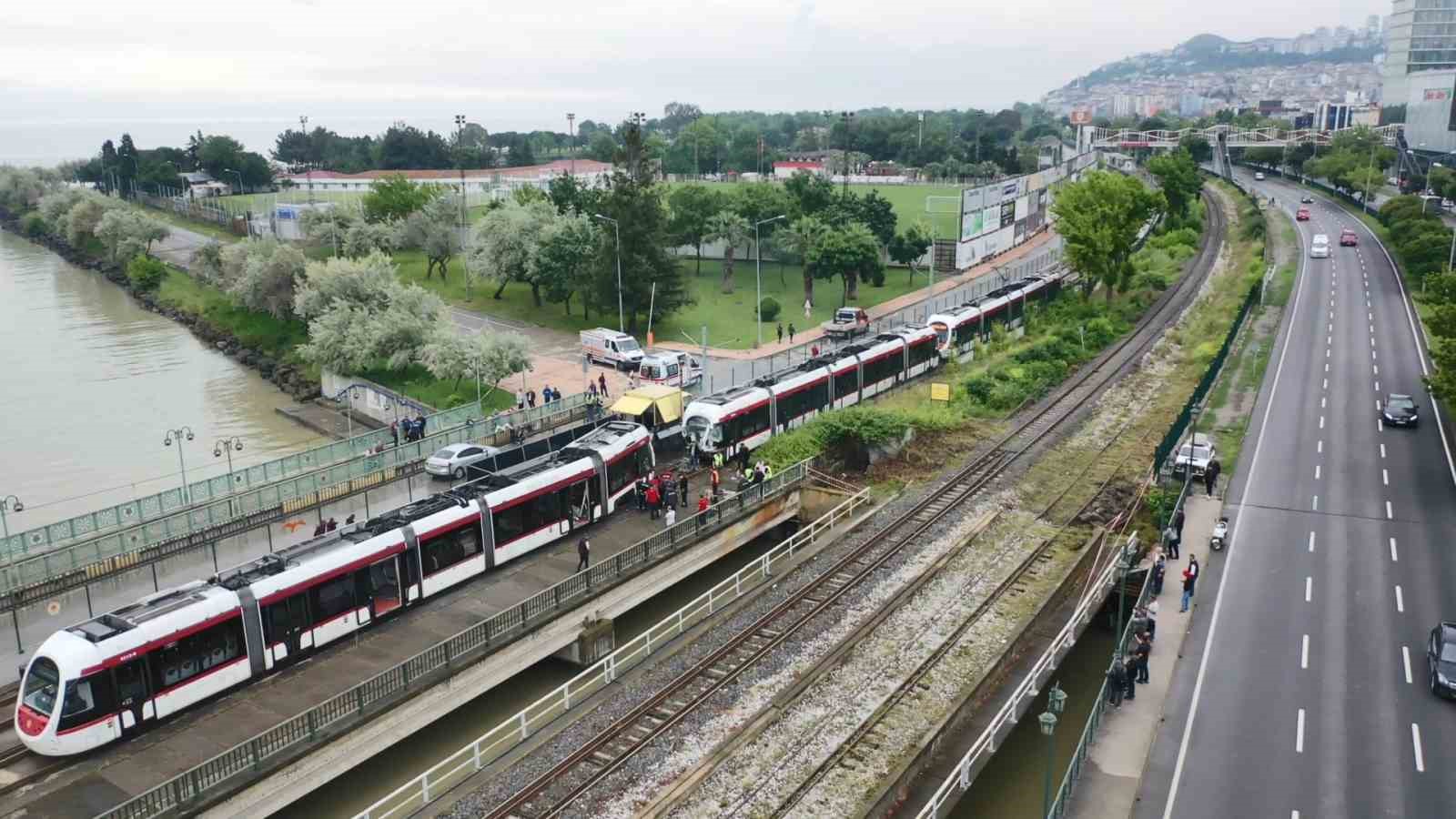 26 kişinin yaralandığı tramvay kazası havadan görüntülendi
